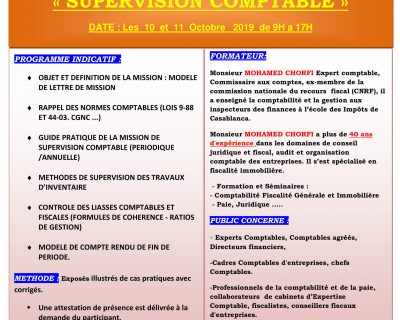 SEMINAIRE SUPERVISION COMPTABLE